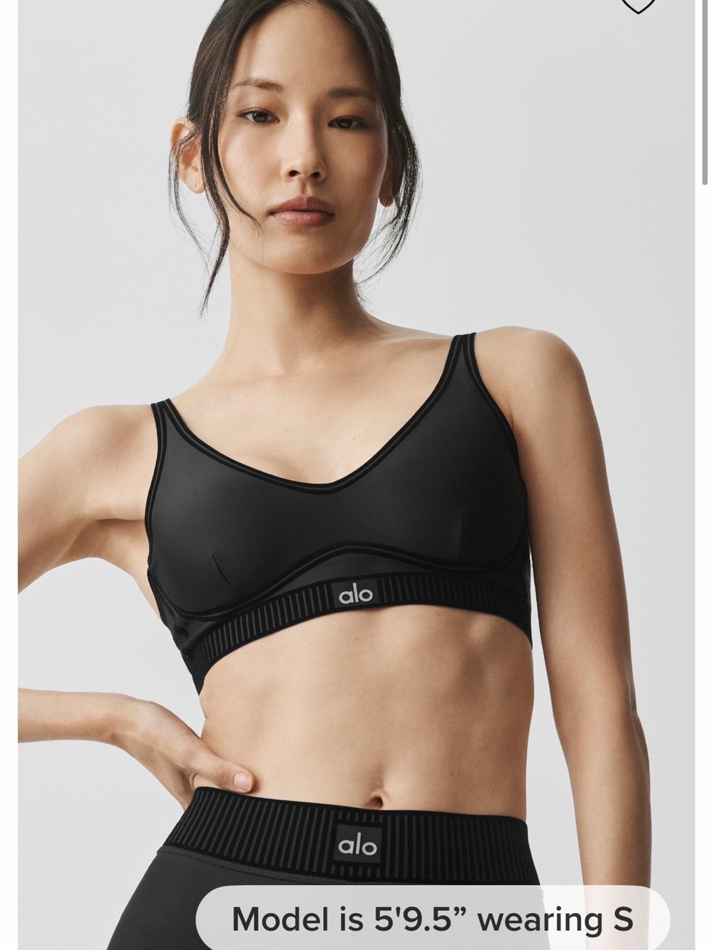 ALO Yoga Airlift Line Up Bra in Black Size Medium